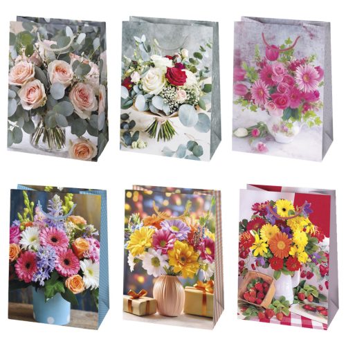 Farbe Bouquet Blumen Papier Geschenktüte, Geschenktasche 23x32x11 cm