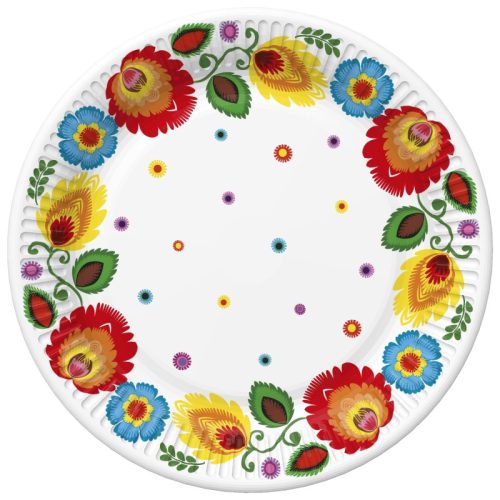 Farbe Cutout Papierteller, 8er-Set, 18 cm