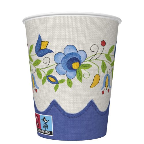 Farbe Folk Stickerei Papierbecher 8er-Set 250 ml