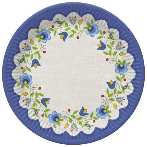 Farbe Folk Stickerei Pappteller 8er-Set, 22,7 cm