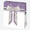Farbe Bow Papier-Geschenktasche, 15,5x15,5x8 cm