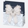 Farbe Bow Papier-Geschenktasche, 15,5x15,5x8 cm