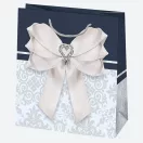 Farbe Bow Papier-Geschenktasche, 15,5x15,5x8 cm