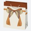 Farbe Bow Papier-Geschenktasche, 15,5x15,5x8 cm