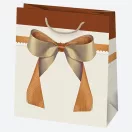 Farbe Bow Papier-Geschenktasche, 15,5x15,5x8 cm