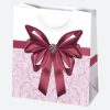 Farbe Bow Papier-Geschenktasche, 15,5x15,5x8 cm