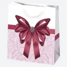 Farbe Bow Papier-Geschenktasche, 15,5x15,5x8 cm