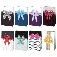 Farbe Bow Papier Geschenktasche 16x24x7 cm