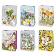   Ostern Floral Papiergeschenktasche, Geschenktasche 23x32x11 cm