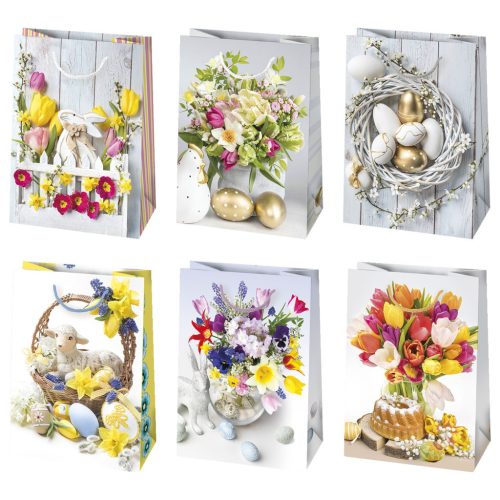 Ostern Flowers Papiergeschenktasche 23x32x11 cm