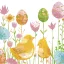 Ostern Graphic Chickens Serviette, 20 Stk Packung, 33x33 cm