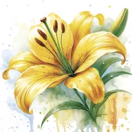 Blume Yellow Lily Serviette 20 Stk 33x33 cm