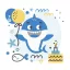 Geburtstag Blue Shark Happy Birthday Serviette 20er Pack 33x33 cm