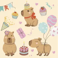 Tiere Capybaras Happy Birthday Serviette 20-Stück 33x33 cm
