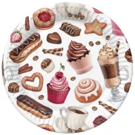   Lebensmittel Coffee and Sweets Dessert-Pappteller 8 Stk 18 cm