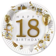   Geburtstag Gold Motifs Happy Birthday 18 Pappteller 8 Stück 18 cm