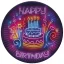 Geburtstag Neon Cake Happy Birthday Pappteller 8 Stk 18 cm