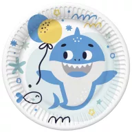 Geburtstag Blue Shark Happy Birthday Pappteller 8 Stk. 18 cm