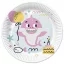 Geburtstag Pink Shark Happy Birthday Pappteller 8er Pack, 18 cm