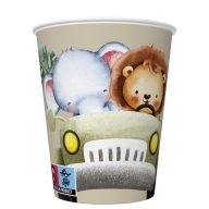 Tiere Safari in the Jeep 8 Stück Pappbecher Set 250 ml