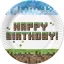 Geburtstag Pixel Block Happy Birthday Pappteller 8 Stk. 18 cm