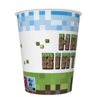   Geburtstag Pixel Block Happy Birthday Papierbecher 8er-Set 250 ml
