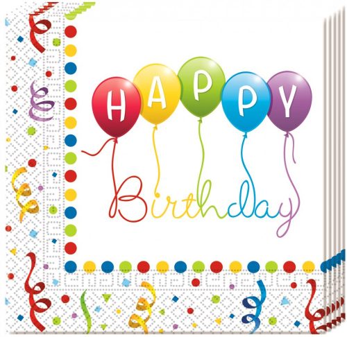 Geburtstag Streamers Happy Birthday Serviette 20 Stk 33x33 cm