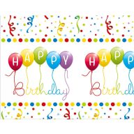   Geburtstag Streamers Happy Birthday Plastik Tischdecke 120x180 cm