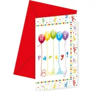   Geburtstag Streamers Happy Birthday Party Einladungen, Set aus 6