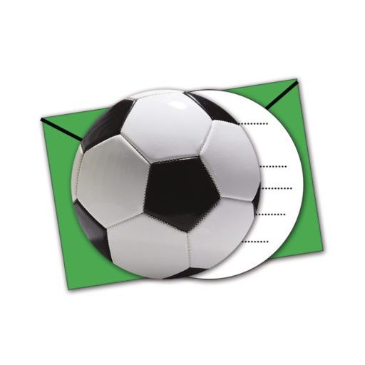 Fußball Soccer Field Party-Einladung 6 Stück