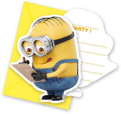 Minions The Rise of Gru Party Einladung 6 Stk.