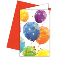 Ballon Sparkling Party Einladung 6er Set