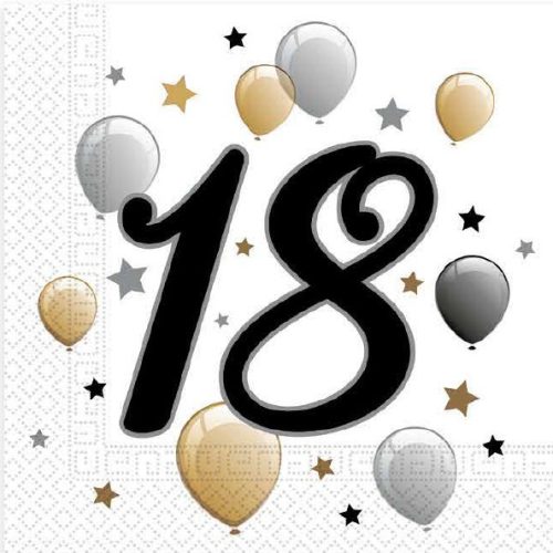 Milestone, Happy Birthday 18 Serviette (20 Stücke)