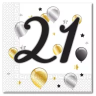   Geburtstag Milestone Happy Birthday 21 Serviette 20 Stk 33x33 cm