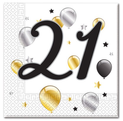 Milestone, Happy Birthday 21 Serviette (20 Stücke)
