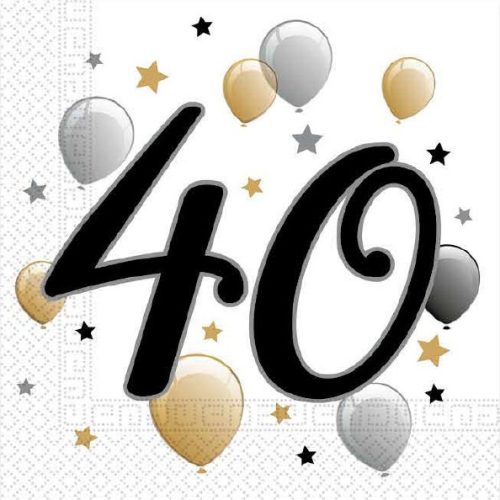 Milestone, Happy Birthday 40 Serviette (20 Stücke)