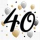 Happy Birthday 40 Milestone Serviette 20 Stück 33x33 cm