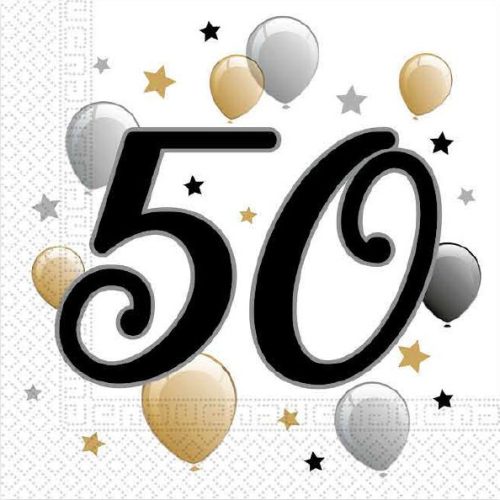 Happy Birthday 50 Milestone Serviette 20 Stk. 33x33 cm