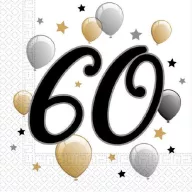   Geburtstag Milestone Happy Birthday 60 Servietten 20er Pack 33x33 cm