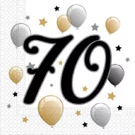   Geburtstag Milestone Happy Birthday 70 Servietten 20 Stück 33x33 cm