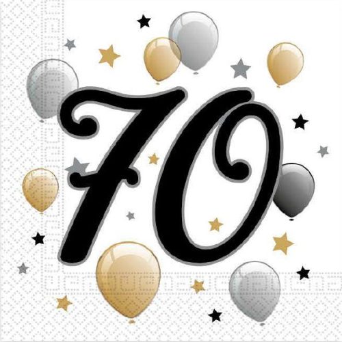 Happy Birthday 70 Milestone Serviette 20 Stk. 33x33 cm