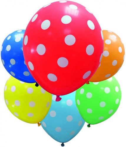 Dots, polka dots Ballon, Luftballon 6 Stück