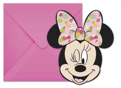 Disney Minnie Tropical Party Einladungkarte + Umschlag (6 Stücke)