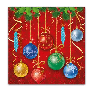 Weihnachten Sparkling Balls Serviette 20 Stk. 33x33 cm