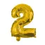 Nummer Gold, Gold Mini-Zahl 2 Folienballon 32 cm