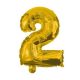 Gold, Gold mini Nummer 2 Folienballon 32 cm