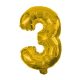 Gold, Gold mini Nummer 3 Folienballon 31 cm