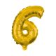 Nummer Gold, Gold Mini Zahl 6 Folienballon 35 cm