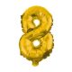 Gold, Gold mini Nummer 8 Folienballon 33 cm