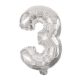 Nummer Mini Nummer 3 Silber Folienballon 31 cm